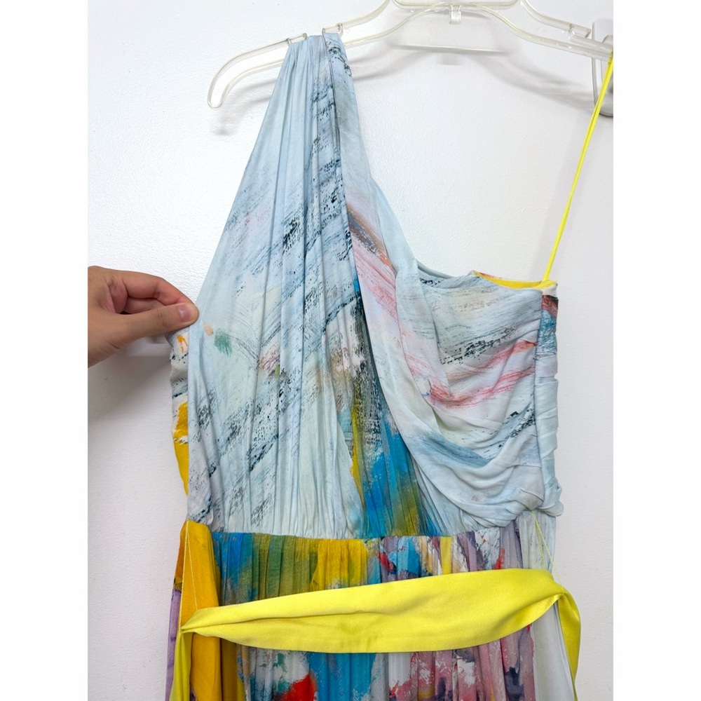Alice + Olivia x Kidsuper Milan Asymmetric Maxi Dress Gown Colms Painting 8 - Picture 10 of 16